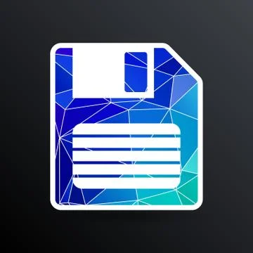 Disk vector old icon floppy save record media sign Stock Illustration