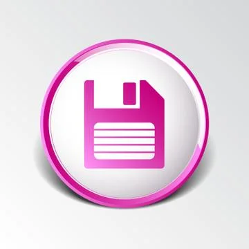 Disk vector old icon floppy save record media sign Stock Illustration