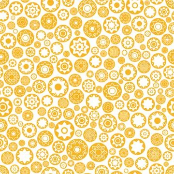 Disk yellow star vector seamless pattern. 스톡 일러스트