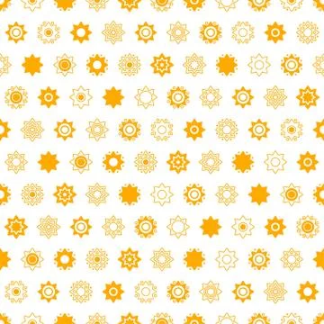 Disk yellow star vector seamless pattern. 스톡 일러스트