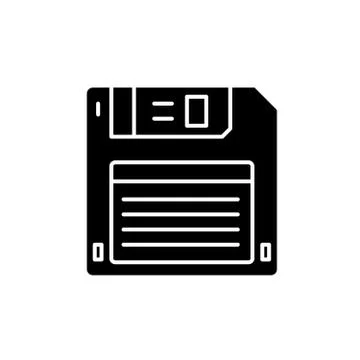 Diskette black icon, vector sign on isolated background. Diskette concept symbol Stock Illustration