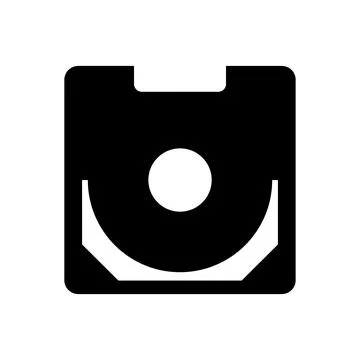 Diskette black vector icon on white background Stock Illustration