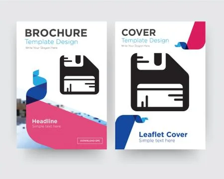 Diskette brochure flyer design template Free Stock Illustration