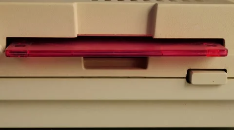 Diskette ejecting and taking from floppy drive close-up 4K 2160p 30fps UltraH 스톡 동영상 63845081