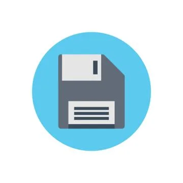 Diskette flat color icon 스톡 일러스트