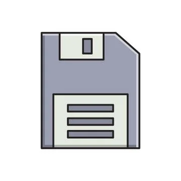 Diskette flat color icon Illustrazione stock