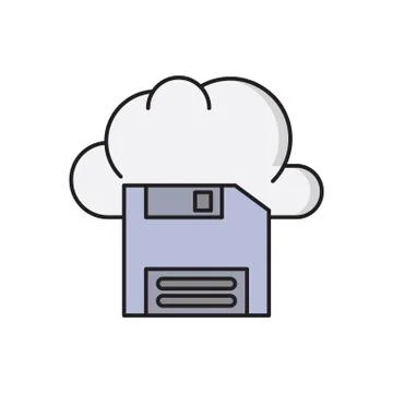 Diskette flat color icon Stock Illustration