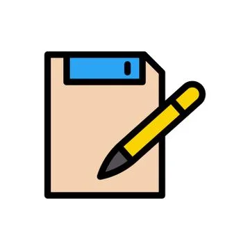 Diskette flat color icon Stock Illustration
