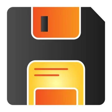 Diskette flat icon. Data color icons in trendy flat style. Memory gradient style 스톡 일러스트