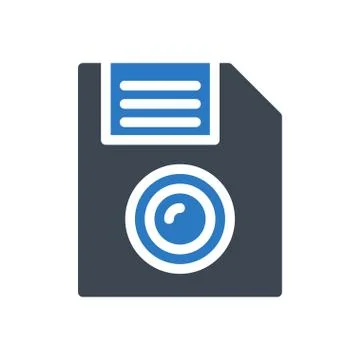 Diskette glyph colour icon Stock Illustration