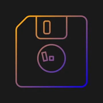 Diskette gradient vector icon for dark theme Stock Illustration