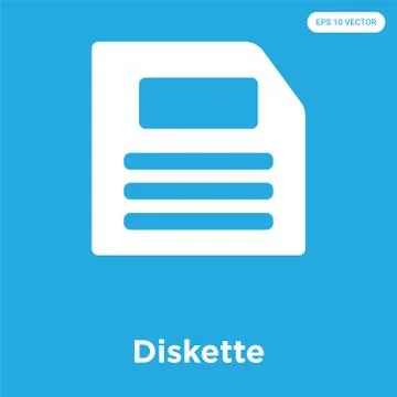 Diskette icon isolated on blue background Free Stock Illustration