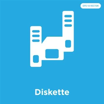 Diskette icon isolated on blue background Free Stock Illustration