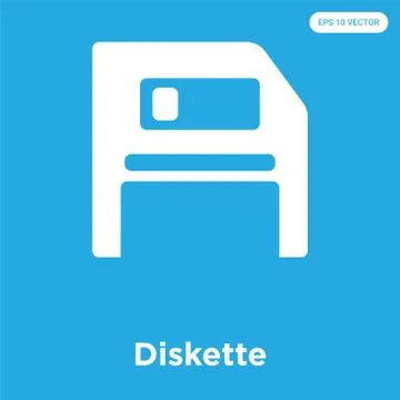 Diskette icon isolated on blue background Free Stock Illustration