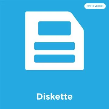 Diskette icon isolated on blue background Free Stock Illustration