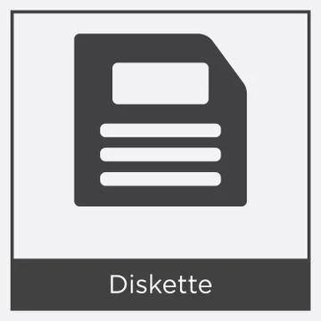 Diskette icon isolated on white background Free Stock Illustration