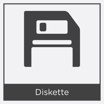 Diskette icon isolated on white background Free Stock Illustration