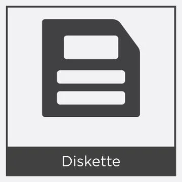 Diskette icon isolated on white background Free Stock Illustration