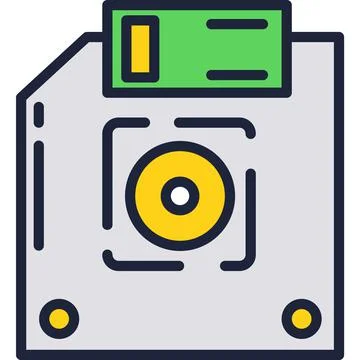 Diskette icon vector retro computer floppy disk Illustrazione stock