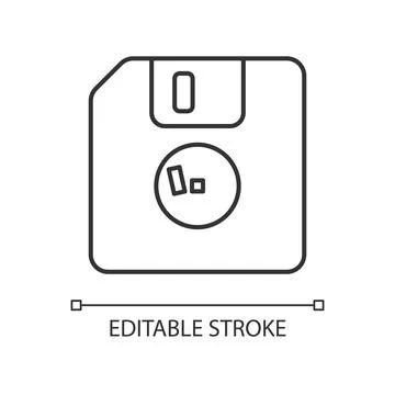 Diskette linear icon Stock Illustration