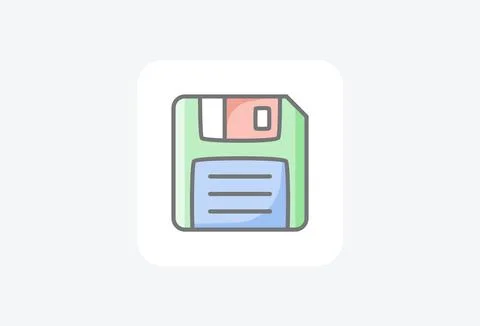 Diskette, multimedia,  fully editable vector flat icon Illustrazione stock