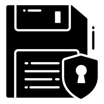 Diskette Safety, Protection and security vector icons set cyber computer ne.. Ilustración de archivo