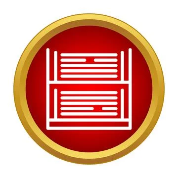 Diskette storage cabinet icon with red background Stock Illustration