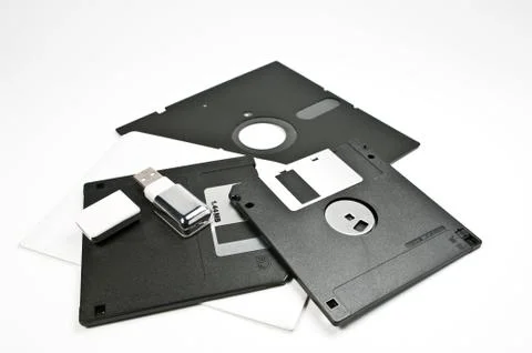 Diskette und USB-Stick Stock Photos