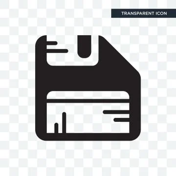 Diskette vector icon isolated on transparent background, Diskette logo design Illustrazione stock