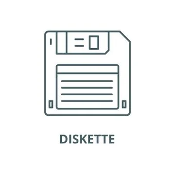 Diskette vector line icon, linear concept, outline sign, symbol Stock Illustration