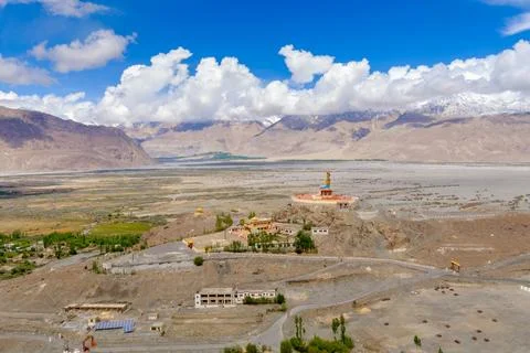 Diskit Gompa is a centuries-old Buddhist monastery located in the Nubra Val.. Stock Photos