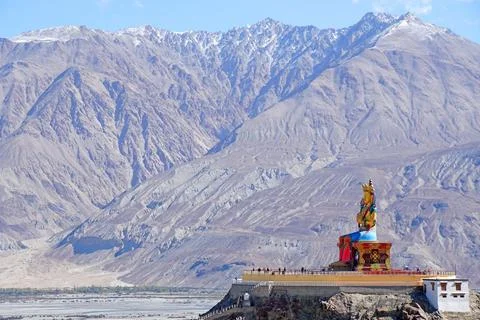 Diskit Gompa is a centuries-old Buddhist monastery located in the Nubra Val.. Stock Photos