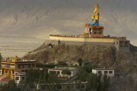 Diskit Gompa is a centuries-old Buddhist monastery located in the Nubra Val.. Stock Photos