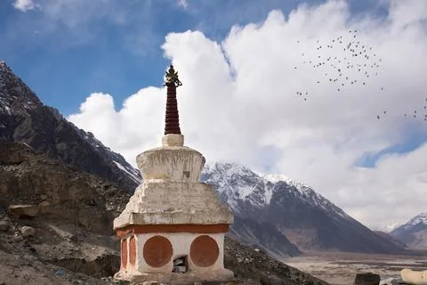 Diskit Gompa is a centuries-old Buddhist monastery located in the Nubra Val.. Stock Photos