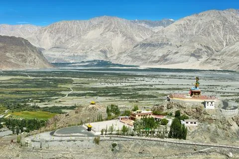Diskit Gompa is a centuries-old Buddhist monastery located in the Nubra Val.. Stock Photos