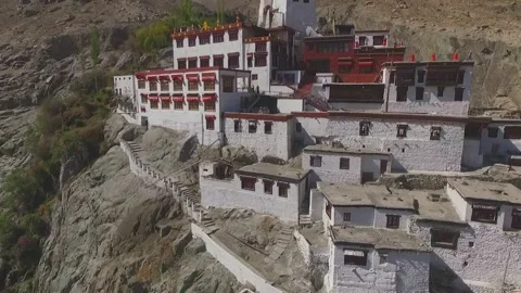 Diskit gompa in the Nubra valley Stock Footage 130320405