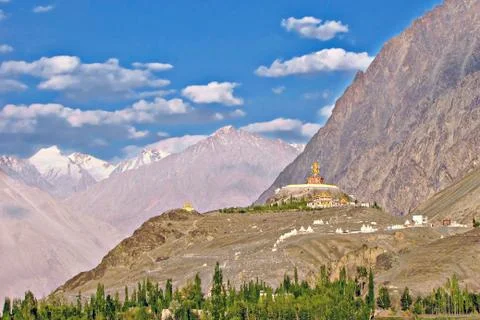 Diskit Monastery also known as Deskit Gompa or Diskit Gompa is the oldest Stock Photos