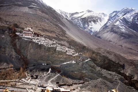 Diskit Monastery Galdan Tashi Chuling Gompa in Hunder or Hundar village of nu Stock Photos
