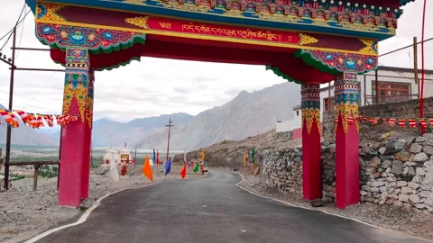 Diskit Monastery in Ladakh region Stockbeeldmateriaal 256975765