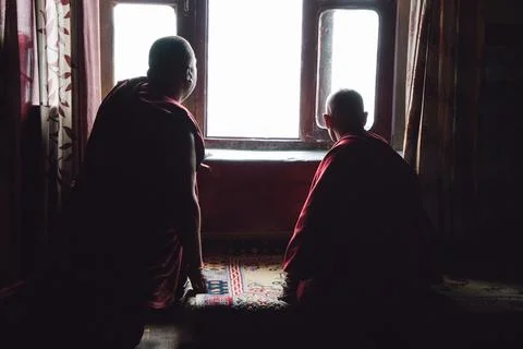 Diskit Monastery, Thangkas, Buddhist Art, Tibetan Buddhism Stock Photos