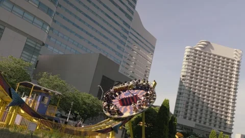 Disk'O Ride At Yokohama Cosmo World Amusement Park In Yokohama, Japan. - Stock Footage 342186451