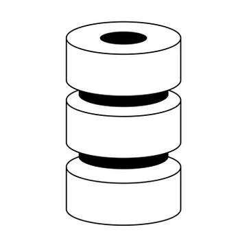 Disks database servers technology in black and white Stock Illustration