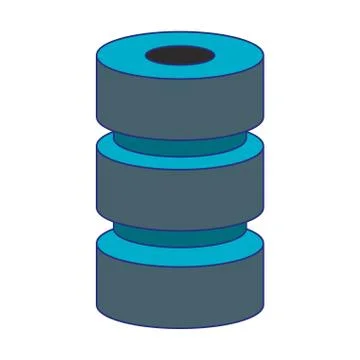 Disks database servers technology blue lines Illustrazione stock