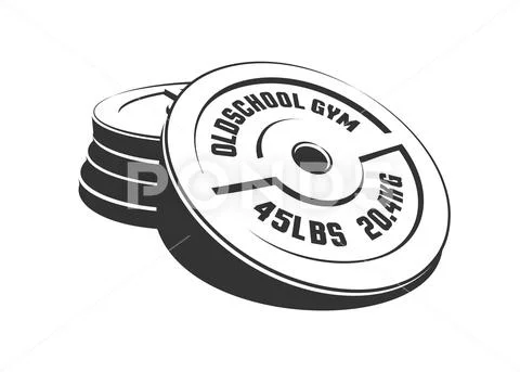 Disks for a heavy weight barbell in a stack Stock Illustration