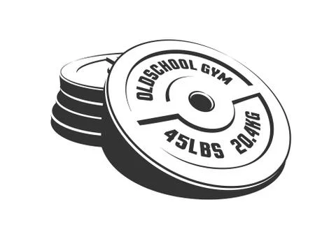 Disks for a heavy weight barbell in a stack Stock Illustration