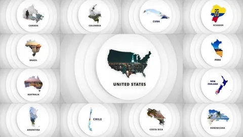 Disks Maps Opener - Americas &amp; Australia for After Effects Stockmateriaal After Effects