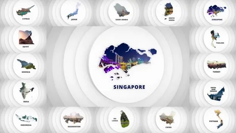 Disks Maps Opener - Asia for After Effects 스톡 After Effects