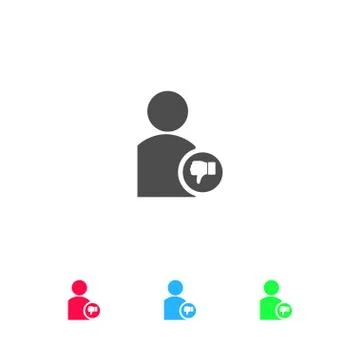 Dislike avatar icon flat Stock Illustration
