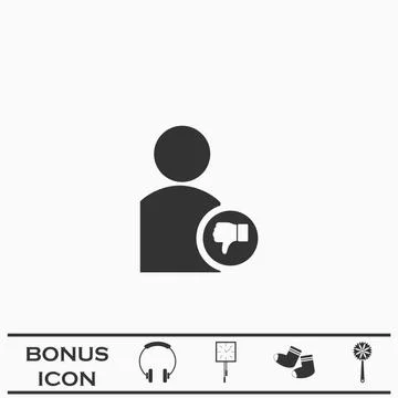 Dislike avatar icon flat Stock Illustration