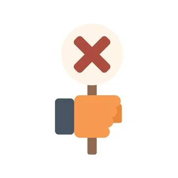 Dislike board icon flat vector. Social feedback Stock Illustration